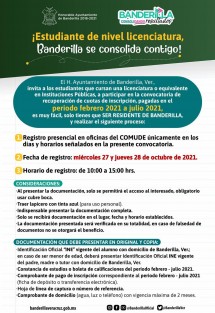Ayuntamiento de Banderilla recuperará cuotas de inscripción de estudiantes de Licenciatura de Universidades Públicas.