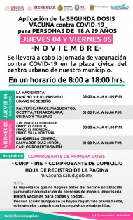 Próximas jornadas de vacunación en Banderilla, Ver.