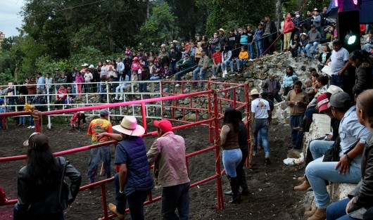 En el rancho Fantasma, propiedad del señor Serafín Lagunes Bravo, en el municipio de San Pablo Coapa, como desde hace cinco años desde las cuatro de la tarde al menos cien personas se dieron cita para festejar a San Judas Tadeo con un jaripeo en su honor.