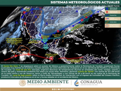 Población veracruzana: Aviso Especial por frente frío 7-Norte.