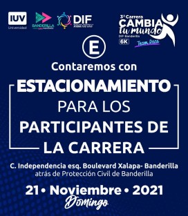 El Ayuntamiento de Banderilla notifica a la población del cierre de calles que realizará este domingo 21 de noviembre por la realización de la 3er Carrera Cambia tu Mundo. Así mismo del estacionamiento que estará a disposición de los participantes que acudan en sus vehículos. 