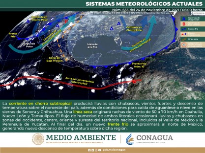 Sistemas meteorológicos y su previsión: la circulación de un sistema de alta presión cubrirá el Golfo de México en las siguientes 48 horas.
