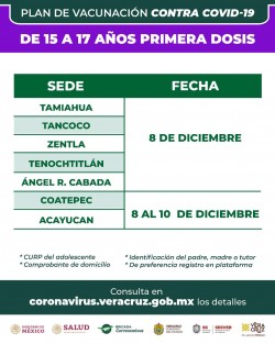Continúa la vacunación contra COVID-19 en todo el estado. 