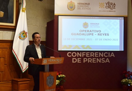 El gobernador Cuitláhuac García Jiménez dijo que en  vísperas de las fiestas decembrinas, las autoridades estatales pondrán en marcha el Operativo Guadalupe-Reyes en el que participarán activamente las secretarías de Seguridad Pública (SSP) y de Protección Civil (PC) desde el primer minuto del 10 de diciembre hasta el 7 de enero de 2022.