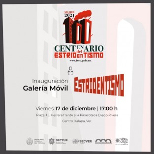 En el marco de la conmemoración de los cien años del Estridentismo, movimiento artístico originado en el seno de la capital veracruzana y la única vanguardia que fue gestada en México, el Instituto Veracruzano de la Cultura, en coordinación con el Ayuntamiento de Xalapa, presentan una galería móvil que podrá apreciarse a partir de las 17:00 horas del viernes 17 de diciembre, en la plaza J.J. Herrera: