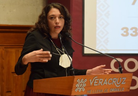 La secretaria de Protección Civil, Guadalupe Osorno, dio un parte de las afectaciones por el fuerte Norte del fin de semana pasado. 