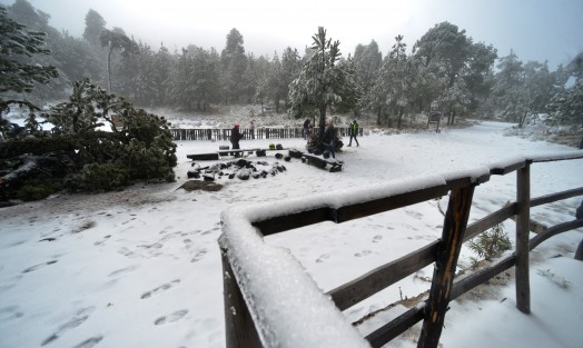 Así luce el Cofre de Perote en su primera nevada ocasionada por el frente frío número 21. 

