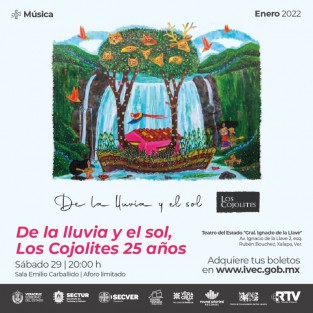 IVEC invita al concierto en conmemoración por los 25 años de carrera de Los Cojolites, representante de la música regional veracruzana en México y el  mundo, el próximo sábado 29 de enero, en punto de las 20:00 horas, la sala Emilio Carballido del Teatro del Estado Gral. Ignacio de la Llave.  