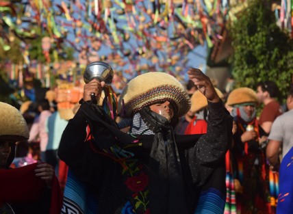 Con máscaras de madera esculpidas, tocados con monteras y vestidos con sarapes, chales bordados y cintas de colores, los bailarines van tocando unas sonajas de hojalata llamadas chinchines. Los dirige un patrón portador de una máscara de expresión severa, una guitarra y un látigo, que toca la flauta acompañado por uno o dos tamborileros.