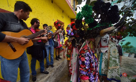 Caras de Toro, Venado, Caballo, Cebras y más, son utilizadas por los danzantes en sus máscaras,  quienes al son del violín, guitarra y jarana, alegran a la comunidad. 