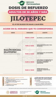 Continúa la aplicación de refuerzos de vacuna anti COVID para el sector de 30 a 39 años, en diversos municipios veracruzanos. Este lunes 7de marzo inicia la aplicación en 20 municipios más.