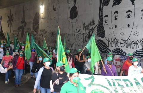 Miembros de Unión Nacional de Trabajadores Agrícolas  (UNTA VERACRUZ) marcharon desde el Monumento a la Madre, hasta la Plaza Lerdo, para exigir sean respetados los derechos a las mujeres.