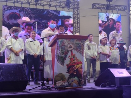 Al hacer uso de la voz durante la inauguración, el alcalde de Papantla, Eric Domínguez Vázquez, expresó que los papantecos somos parte de una cultura ancestral, de la cual todos nos deberíamos sentir orgullosos de pertenecer.
