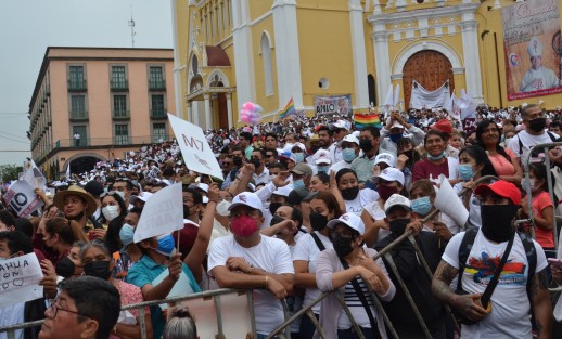Así lució la mega concentración para Que Siga AMLO  en la la Plaza Lerdo.