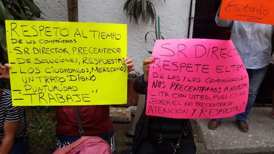 Dijeron que el titular de la dependencia, Arturo Sosa Vázquez y el subdirector, Víctor Castro Pola, les cancelaron la reunión agendada para tratar el tema. De acuerdo con Raymundo Jiménez, uno de los manifestantes indicó que la colonia donde se requiere de las regularizaciones es en Bosques de las Lomas. 
