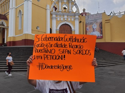 Maurilia Cruz Contreras del Colectivo por la Paz Xalapa, señaló su hijo Jorge Antonio Torres Cruz, está desaparecido desde el 2012, y la señora Verónica Hernández Giadans Fiscal General del Estado, no les da la cara. 
