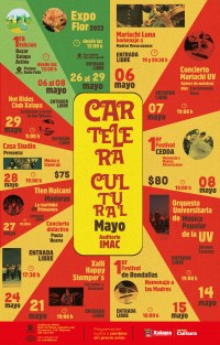 Amplia y diversa cartelera cultural para el mes de mayo, presenta la dirección de Cultura del Ayuntamiento de Xalapa. 