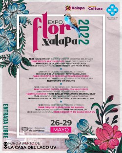 Dentro de las actividades de la Expo Flor Xalapa 2022, del 26 al 29 de mayo, se ofrecerá un amplio programa musical.