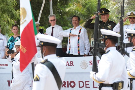 Al conmemorar el 159 aniversario de la Batalla de Camarón, el gobernador Cuitláhuac García Jiménez recalcó la posición de México, como un promotor de la paz mundial apegado al principio juarista: Entre los individuos, como entre las naciones, el respeto al derecho ajeno es la paz.