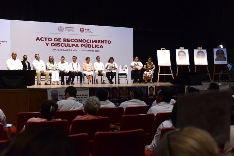 En cumplimiento de la Recomendación 170/2020, emitida el 4 de noviembre de ese año por la Comisión Estatal de Derechos Humanos (CEDH), la Secretaría de Seguridad Pública (SSP) ofreció una disculpa pública a las víctimas directas e indirectas de la desaparición forzada de cuatro personas cometida por elementos de la dependencia.