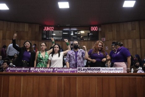Respaldo a la iniciativa de Ley Monse, se manifestó en el recinto legislativo. 