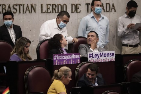 Respaldo a la iniciativa de Ley Monse, se manifestó en el recinto legislativo. 