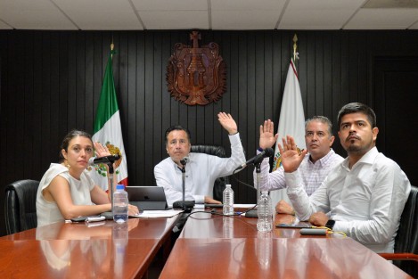 Durante la primera sesión virtual extraordinaria del Consejo Estatal de Protección Civil 2022, estuvieron presentes la secretaria de Protección Civil, Guadalupe Osorno Maldonado; el secretario de Turismo y Cultura, Iván Martínez Olvera, el coordinador general de Comunicación Social, Iván Joseph Luna Landa, y la jefa del Departamento de Hidrometeorología del Organismo Cuenca-Golfo de la CONAGUA, Jessica Luna Lagunes.