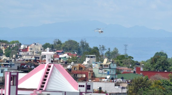 Un helicóptero de Seguridad Pública sobrevoló por varias zonas de la ciudad de Xalapa entre estás en centro de la capital al aparecer  en vigilancia de rutina.