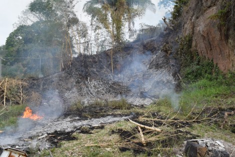 Una porción de pastizal se incendió en la localidad de El Jobo, municipio de Tlapacoyan, cuando la mañana de este lunes un experimento de alumnos del TEBAEV de esa localidad se salió de control.