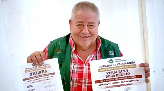 El Delegado de Programas para el Desarrollo, Manuel Huerta Ladrón de Guevara, informó que a partir del lunes 27 de junio comenzará la vacunación de los menores de 5 a 11 años en Veracruz, Boca del Río y Xalapa. Huerta explicó que el orden que seguirán estas jornadas será por letrado y en distintas sedes. 