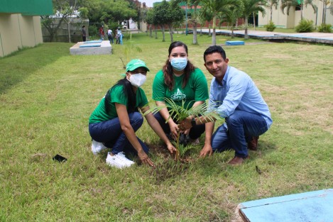A la Jornada Estatal de Reforestación también se sumaron instituciones educativas, como la Universidad Tecnológica del Sureste de Veracruz, en Nanchital, Ver., en la que participó personal directivo, administrativo, sindicato, docente y alumnos.