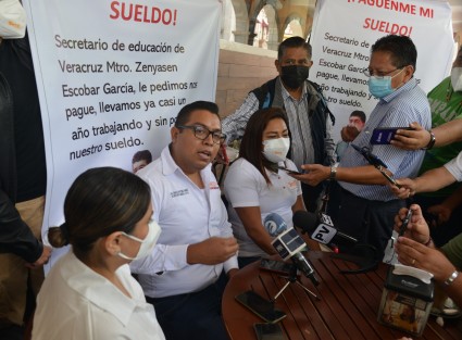 El Secretario General de la Delegación D-III-24 de la Sección 56 del SNTE exigió nuevamente que la SEV pague los sueldos de 200 trabajadores a quienes se adeuda hace casi 10 meses. 