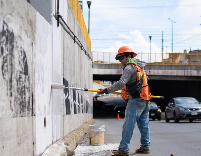 Personal del Ayuntamiento realizó obras de pintura sobre el Puente Pípila, con la finalidad de mejorar la imagen urbana en la ciudad.
