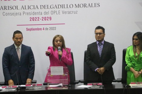 Rindió protesta la Consejera Presidenta del OPLE Veracruz, Marisol Alicia Delgadillo Morales. 