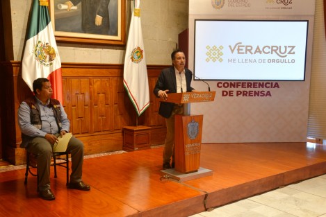 El gobernador Cuitláhuac García Jiménez acompañado por el titular de la SEDARPA, Evaristo Ovando Ramírez, presentó la Estrategia de Consumo Solidario para impulsar la producción del campo.