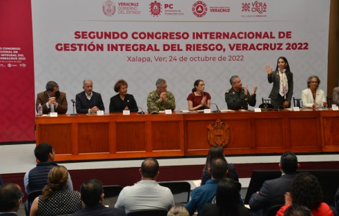 Autoridades de gobierno, civiles y militares inauguraron 2do. Congreso Internacional de Gestión Integral del Riesgo, Veracruz 2022. Que se realizara del 24 al 28 de octubre.