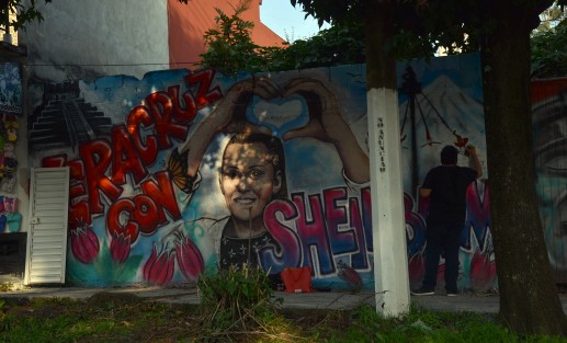 Sigue agregando seguidores por todo Veracruz la jefa de gobierno de la Ciudad de México, Claudia Sheinbaum. Ahora también sus fans le hacen murales en varios puntos de la ciudad de Xalapa, en esta ocasión uno por la avenida Ruiz Cortines. 