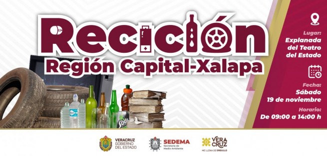 SEDEMA invita a participar en el próximo Reciclón, el sábado 19 de noviembre en la explanada del Teatro del Estado, de 9 a 14:00 hrs..