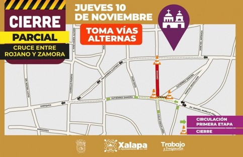 Derivado de los trabajos de rehabilitación integral que se realizan en la calle Rojano, este jueves iniciarán las labores de introducción de infraestructura hidráulica en el cruce de Rojano con la calle Gutiérrez Zamora, por lo que a partir de las 8:00 horas de mañana, se tendrá un cierre parcial a la circulación en esta intersección.

