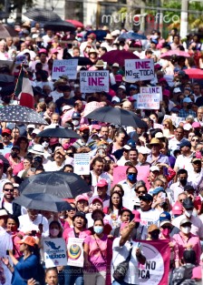 Ciudadanos marcharon pacifica y ordenadamente te la plaza Lerdo para manifestar su apoyo al INE.