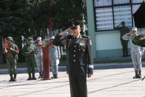 Este jueves se llevó a cabo la ceremonia de toma de protesta y posesión del cargo al  Coronel de Infantería diplomado de Estado Mayor Waldo Franceschy Santos, como jefe de estado mayor de la 26/a zona militar en campo militar No.26-A. 