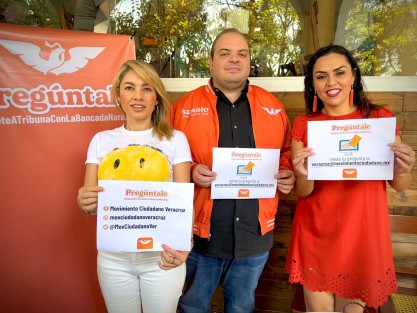 Es un ejercicio inédito de participación ciudadana, transparencia y rendición de cuentas, Movimiento Ciudadano anuncia el programa Pregúntale, Sube a Tribuna Con la Bancada Naranja, en donde las diputadas concederán su tiempo a las y los ciudadanos para que las voces de hombres y mujeres, empresarios, sociedad civil, víctimas, sean escuchadas desde el Congreso del Estado de Veracruz.