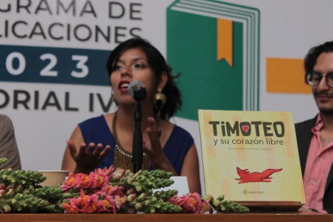 Nayani Castañeda, una de las ganadoras de la convocatoria pasada con su obra <em>Timoteo y su corazón libre</em>, compartió algunas de sus experiencias a raíz de la publicación de su obra por la Editorial IVEC, como participación en ferias del libro y el acompañamiento por parte del  IVEC. 