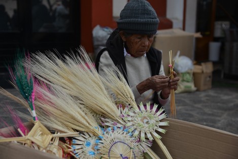 Vendedores de palma provenientes de Puebla, y locales, ya comenzaron con la venta de sus productos, que van desde palma simple y hasta los más elaborados. Comentan que estarán ahí hasta el próximo Domingo de Ramos. 
