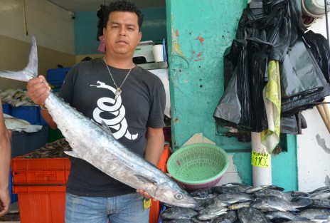 Comerciantes de pescaderías de la zona del Mercado la Rotonda se declaran listos para el fin de Semana Santa, que a su decir, es cuando llegan más clientes a comprar sus productos