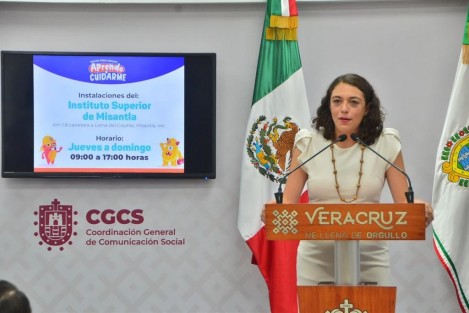 En rueda de prensa en el Palacio de Gobierno la Secretaria de Protección Civil en Veraruz, Guadalupe Osorno, presentó la Macro Feria Infantil Aprendo a Cuidarme que inicia mañana en Misantla.
