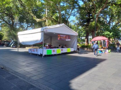 Por su parte, la población civil recauda ayuda para los paisanos  de Zongolica. En el parque Juárez se instaló un centro de acopio. 