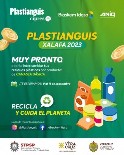 La Secretaría de Trabajo, Previsión Social y Productividad, en colaboración con el corporativo Braskem Idesa, te invita a cambiar tus plásticos por algún producto de la canasta básica en el primer Plastianguis, que tendrá lugar en cinco sedes de la capital los próximos 9, 10 y 11 de septiembre.