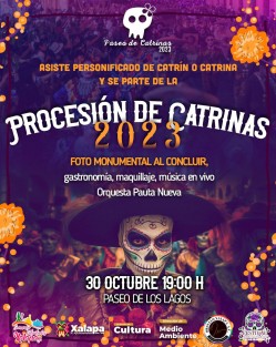 El Ayuntamiento de Xalapa prepara una serie de eventos para las fechas de Días de Muertos, entre ellas la Procesión de Catrinas y la puesta en escena de la obra Macario, de Juan Rulfo. Consulte cartelera para ir agendando. 