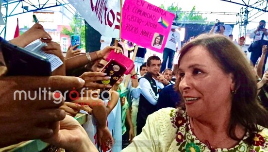 Este martes, la aspirante a la Coordinación estatal de los comités en defensa de la Cuarta Transformación, Rocío Nahle se reunió con militantes y simpatizantes de Misantla y la región. Foto Alexa Morales